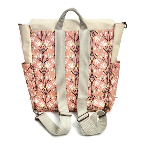 Petunia Pickle Bottom Pink Floral Pathway Backpack Diaper Bag - Picture 2 of 9